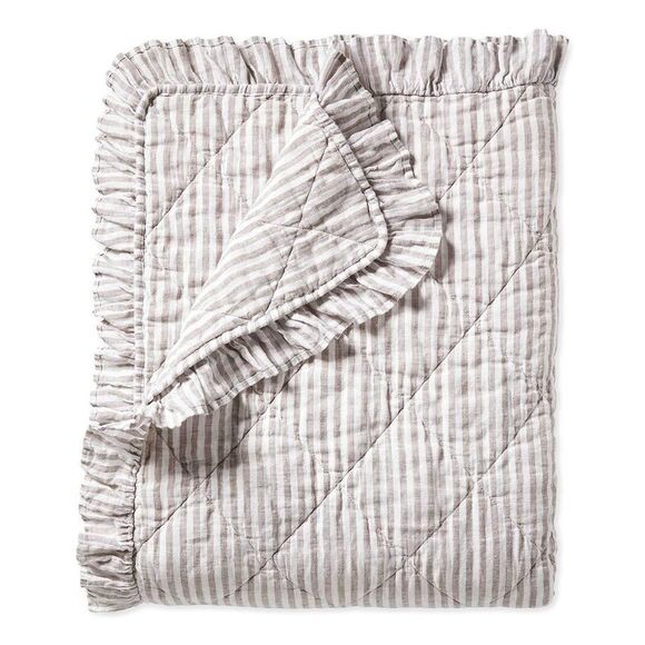 Serena & Lily Nantucket Stripe Linen Quilt - Picture 2 of 3